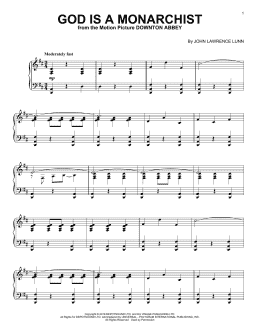 page one of God Is A Monarchist (from the Motion Picture Downton Abbey) (Piano Solo)