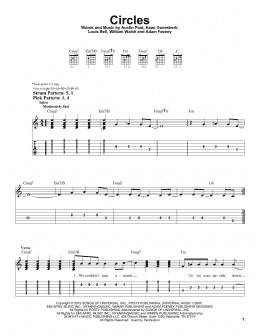 page one of Circles (Easy Guitar Tab)