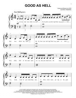 page one of Good As Hell (Big Note Piano)