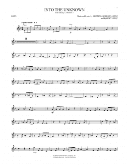 page one of Into The Unknown (from Disney's Frozen 2) (French Horn Solo)