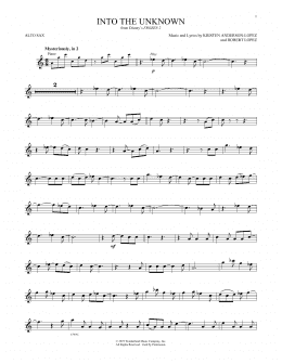 page one of Into The Unknown (from Disney's Frozen 2) (Alto Sax Solo)