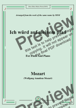 page one of Mozart-Ich würd auf meinem pfad,for Flute and Piano