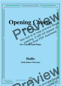 page one of Stults-The Story of Christmas,No.1,Opening Chorus,Christmas Chimes,in E flat Major,for Choral&Pno