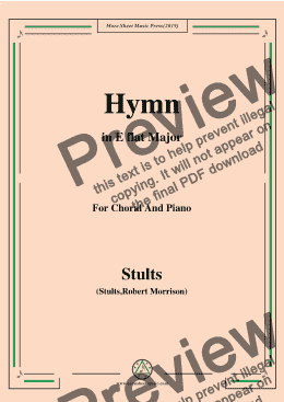 page one of Stults-The Story of Christmas,No.3,Hymn,Of the Fathers Love Begotten,in E flat Major,for Choral&Pno