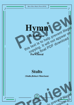 page one of Stults-The Story of Christmas,No.5,Hymn,While Shepherds Watched Their Flocks,in A Major,for Choral&Pno