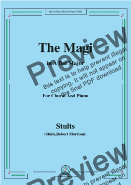 page one of Stults-The Story of Christmas,No.8,The Magi,The Star in the East,in A flat Major,for Choral&Pno