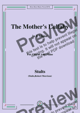 page one of Stults-The Story of Christmas,No.9,The Mothers Lullaby,in E Major,for Choral&Piano