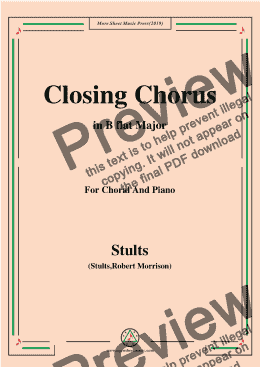 page one of Stults-The Story of Christmas,No.11,Closing Chorus,Crown……,in B flat Major,for Choral&Pno