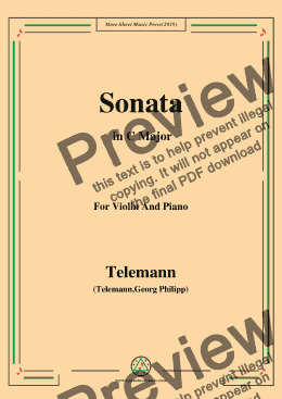 page one of Telemann-Sonata,for Violin and Piano