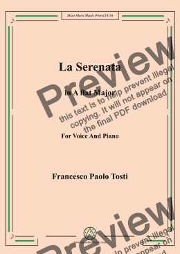 page one of Tosti-La Serenata in A flat Major,For Voice&Pno