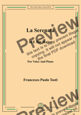 page one of Tosti-La Serenata in E flat Major,For Voice&Pno