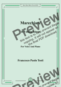 page one of Tosti-Marechiare in f sharp minor,For Voice&Pno