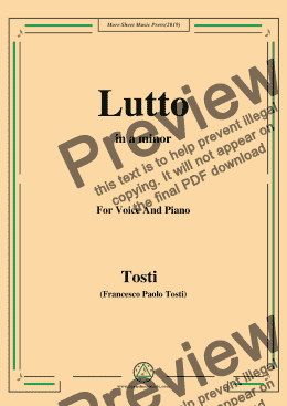 page one of Tosti-Lutto in a minor,For Voice&Pno