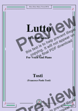 page one of Tosti-Lutto in a flat minor,For Voice&Pno