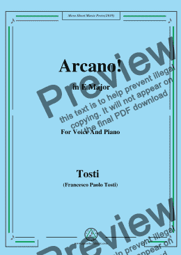 page one of Tosti-Arcano! in E Major,For Voice&Pno