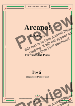 page one of Tosti-Arcano! in A Major,For Voice&Pno