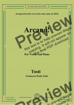 page one of Tosti-Arcano!, for Violin and Piano