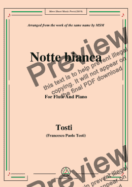 page one of Tosti-Notte bianca, for Flute and Piano