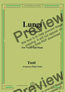 page one of Tosti-Lungi in G Major,For Voice&Pno