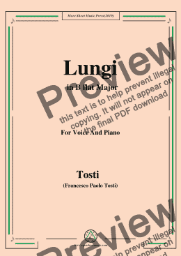 page one of Tosti-Lungi in B flat Major,For Voice&Pno