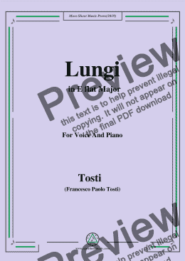 page one of Tosti-Lungi in E flat Major,For Voice&Pno