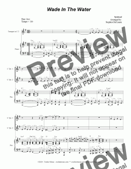 page one of Wade In The Water (Duet for C-Trumpet)