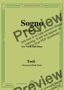 page one of Tosti-Sogno in A flat Major,For Voice&Pno