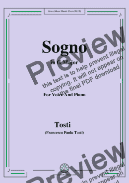 page one of Tosti-Sogno in G Major,For Voice&Pno