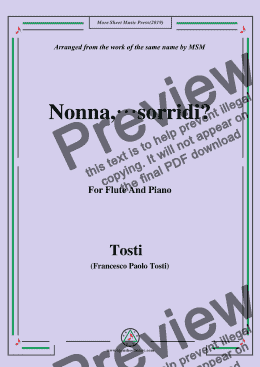 page one of Tosti-Nonna,sorridi, for Flute and Piano