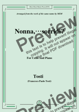 page one of Tosti-Nonna,sorridi, for Cello and Piano