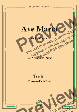 page one of Tosti-Ave Maria in C Major,For Voice&Pno