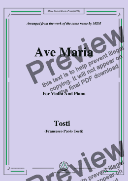 page one of Tosti-Ave Maria, for Violin and Piano