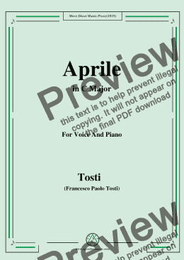 page one of Tosti-Aprile in C Major,For Voice&Pno