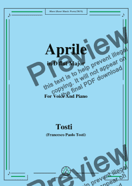 page one of Tosti-Aprile in D flat Major,For Voice&Pno