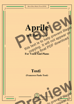 page one of Tosti-Aprile in E flat Major,For Voice&Pno