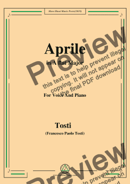 page one of Tosti-Aprile in A flat Major,For Voice&Pno