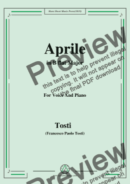 page one of Tosti-Aprile in B flat Major,For Voice&Pno