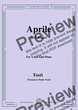 page one of Tosti-Aprile in E Major,For Voice&Pno