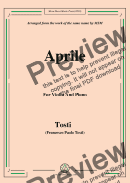 page one of Tosti-Aprile, for Violin and Piano