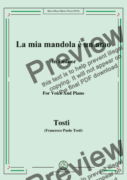 page one of Tosti-La mia mandola è un amo in f minor,For Voice&Pno