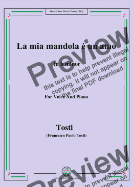 page one of Tosti-La mia mandola è un amo in b minor,For Voice&Pno