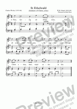 page one of St Ethelwald (Soldiers of Christ, arise) - Descant