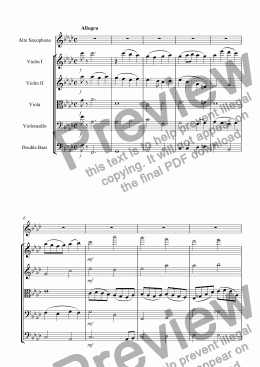 page one of Concerto for Alto Saxophone and Strings  1st movement