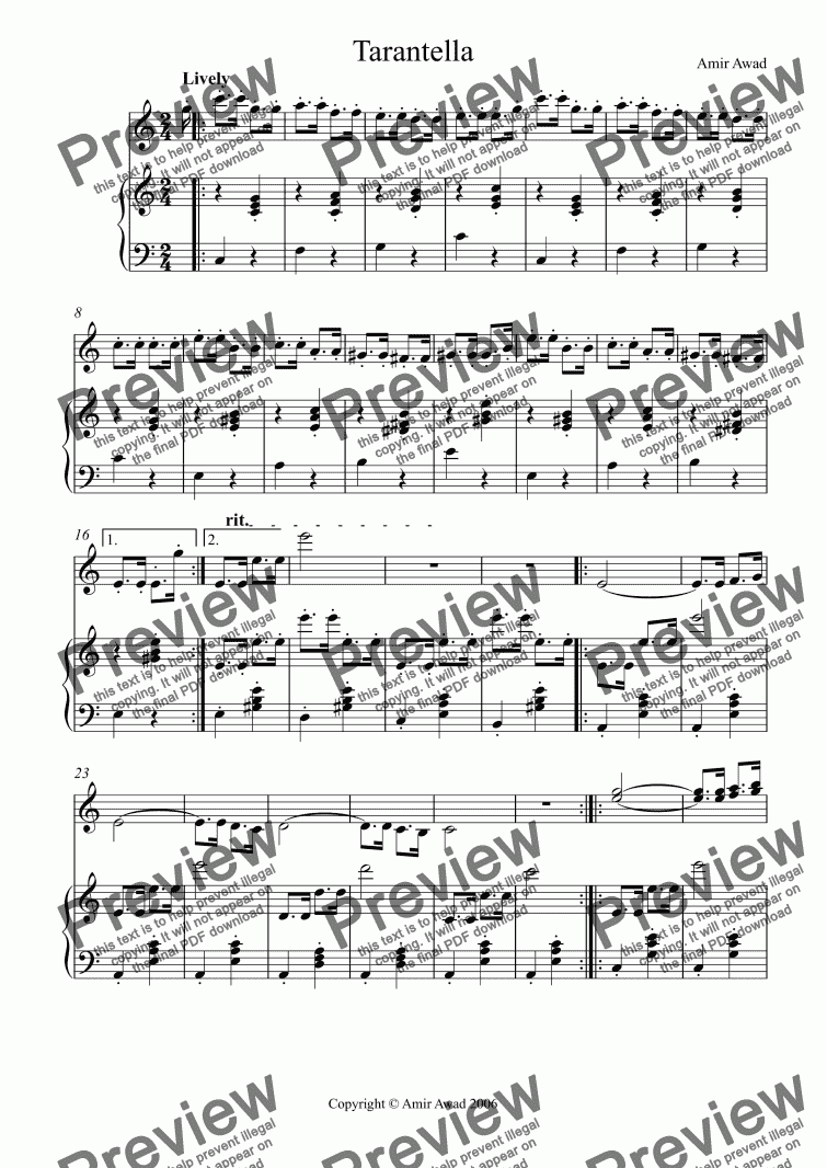 Tarantella For Violin And Piano Download Sheet Music Pdf File