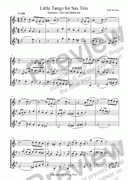 page one of Little Tango Verdadero for Sax Trio