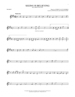 page one of Seeing Is Believing (from Aspects of Love) (Trumpet Solo)