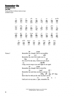 page one of Remember Me (Ernesto de la Cruz) (from Coco) (Ukulele Chords/Lyrics)