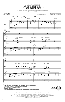 page one of Come What May (from Moulin Rouge) (arr. Mac Huff) (SATB Choir)