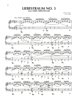 page one of Liebestraum No. 3 (Dream Of Love) (Piano Solo)