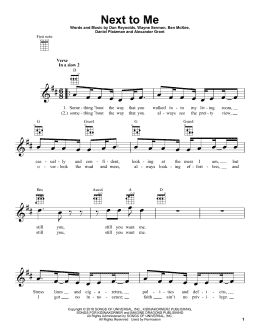 page one of Next To Me (Ukulele)